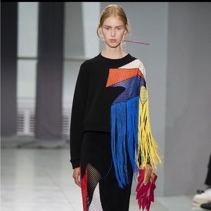 Christopher Kane sweatshirt with fringe strings.  Runway piece. Never worn.